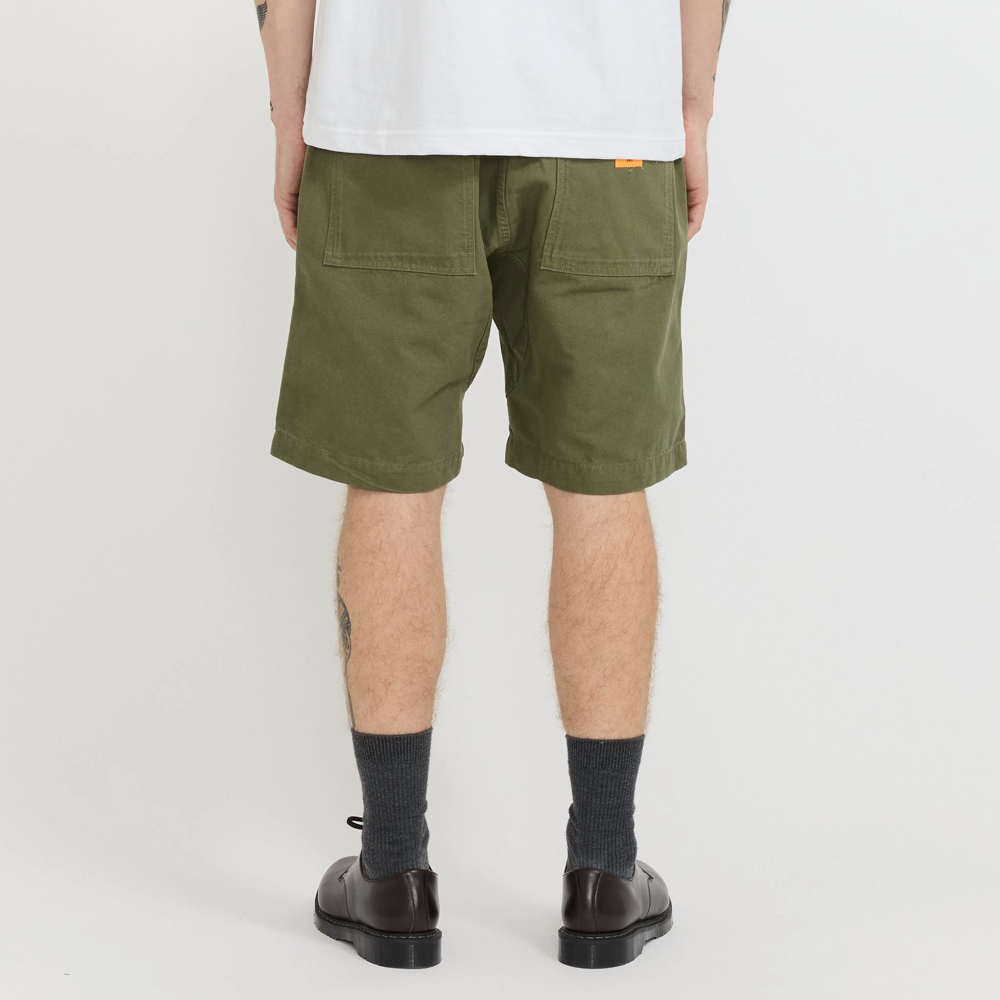 creative industry basketball clothing Canvas Chef Shorts Olive