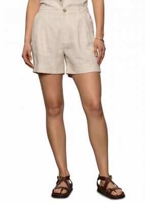 Caravan Cuffed Shorts In Flax Fitness Ready Glide On Waist System