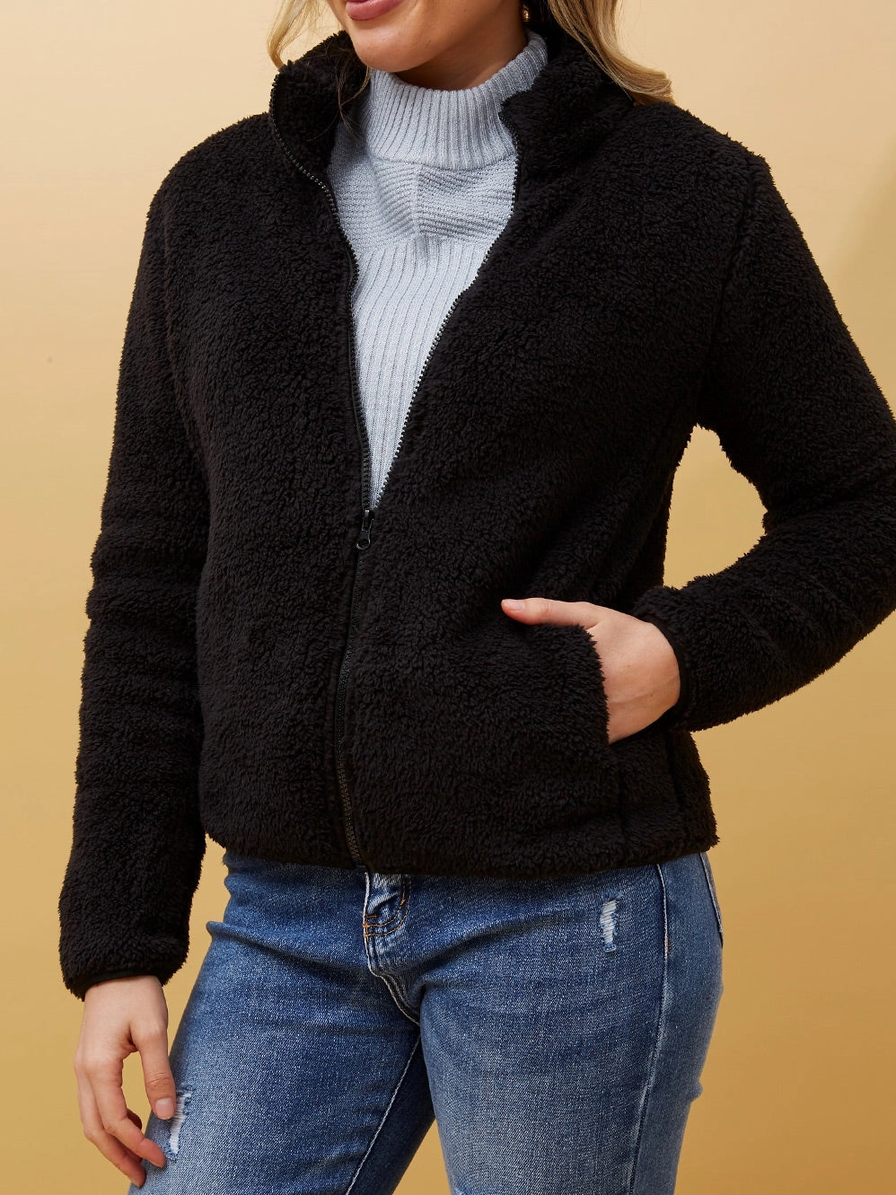 BondedSeams Lightweight Feel CAROLINE K MORGAN HIGH NECK ZIP JACKET