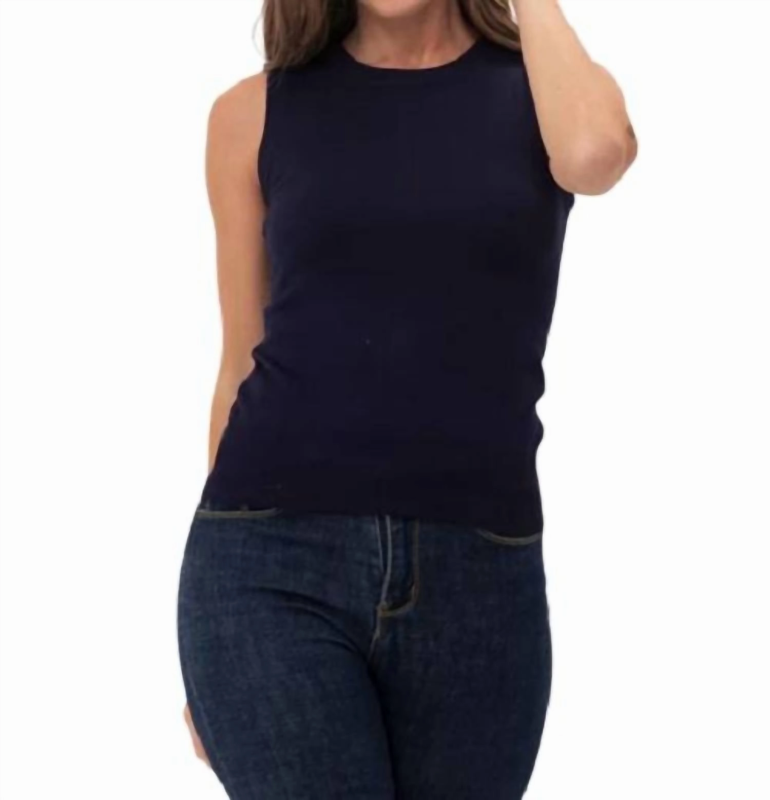 Sweater Vest In Navy Fashion-Forward Look