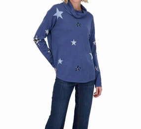 Knitwear Comfort Knit Design Wear Star Sweater In Denim Blue