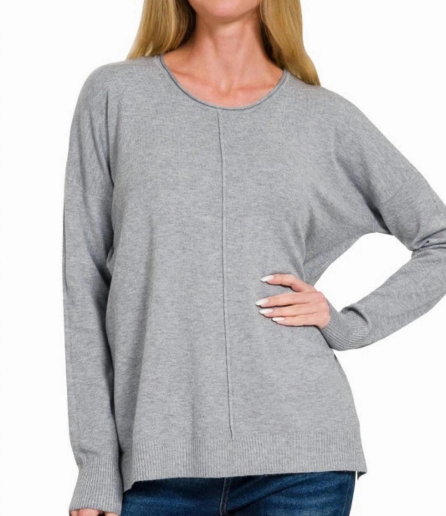Timeless Cozy Layered Look The Magic Sweater In Grey