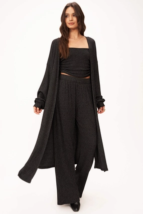 Catch Flights Maxi Rib Cardi Wrinkle Free Material Minimal Style