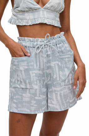 Chic Design Raffya Women's Sammie Paperbag Waist Warhol Print Shorts