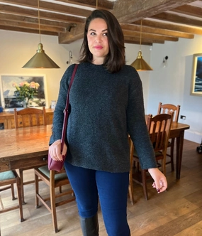 Simple Chic Charcoal Boucle Knit Jumper