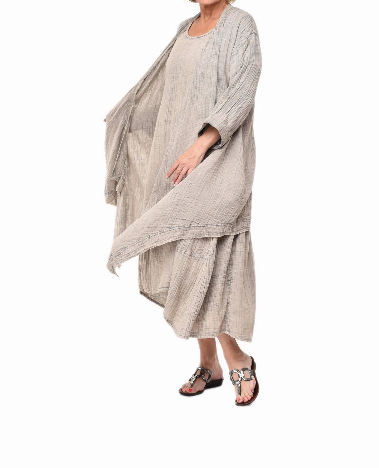 Cable Stitch Cheyenne Cardigan In Elephant