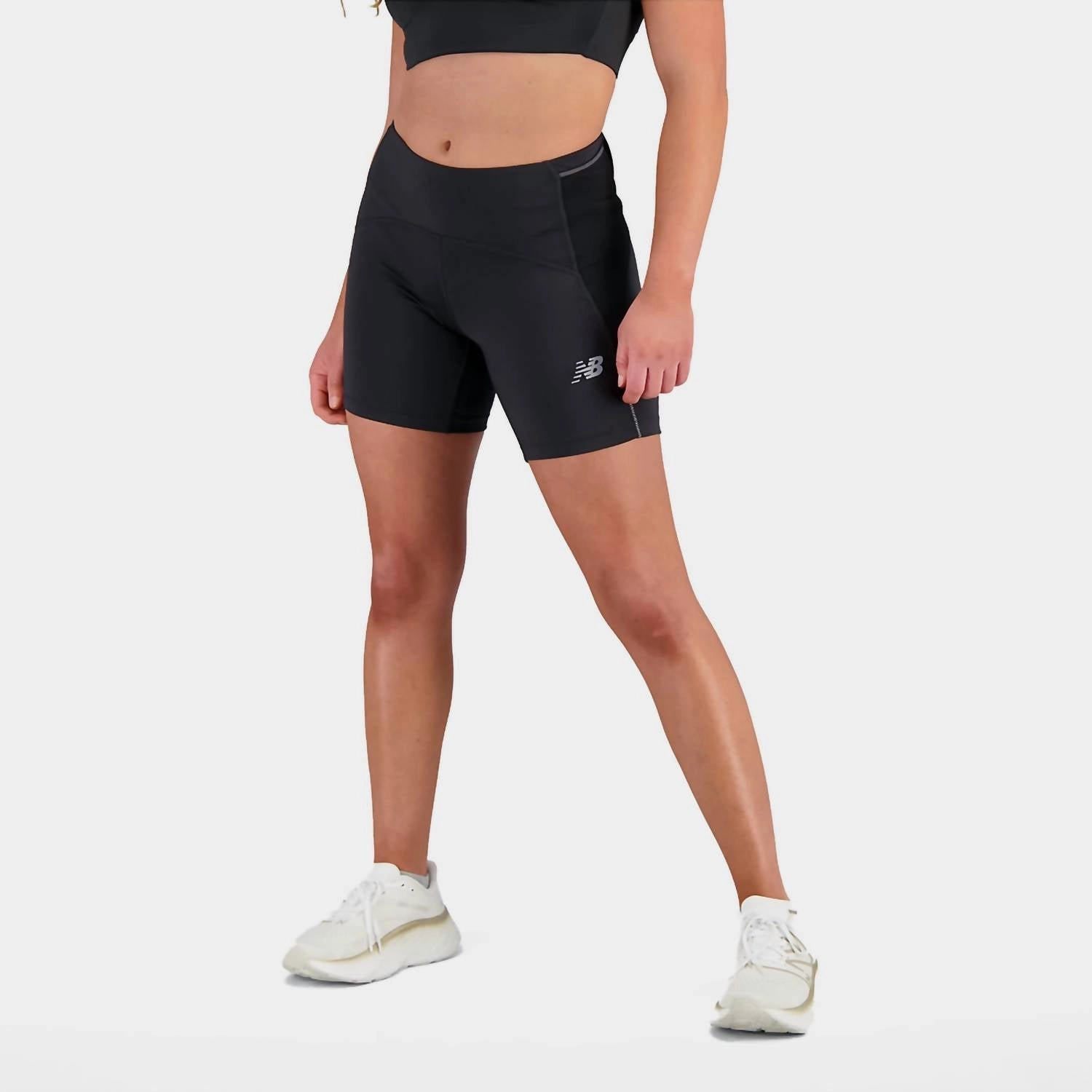 Women's Impact Run Fitted Shorts In Black Wrinkle Free Weave Style Basic