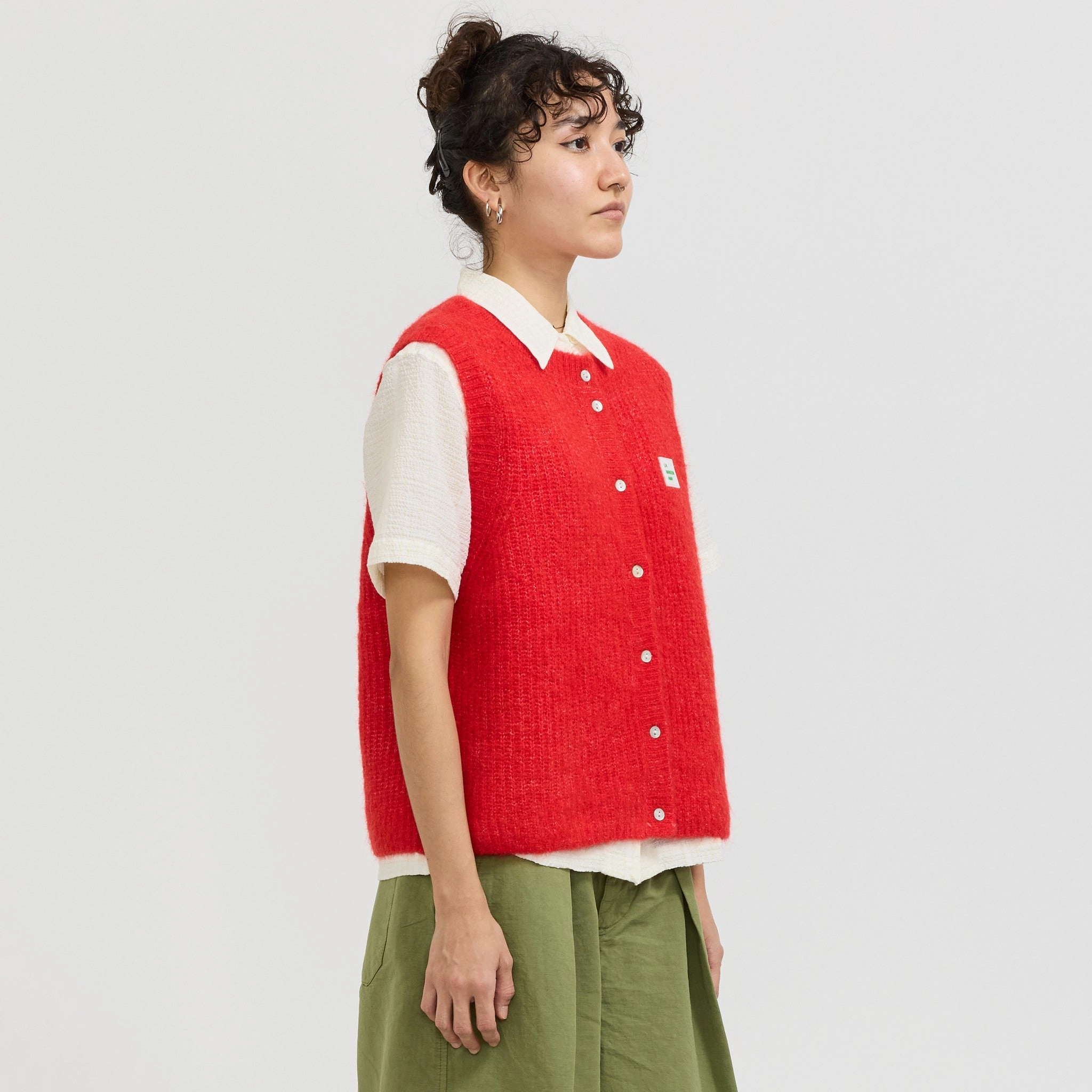 East Cardigan Chilli Pepper Melange Casual Look