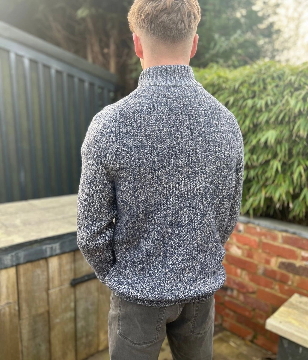 Navy Marl Mens Half Zip Jumper Multi Layer Insulation