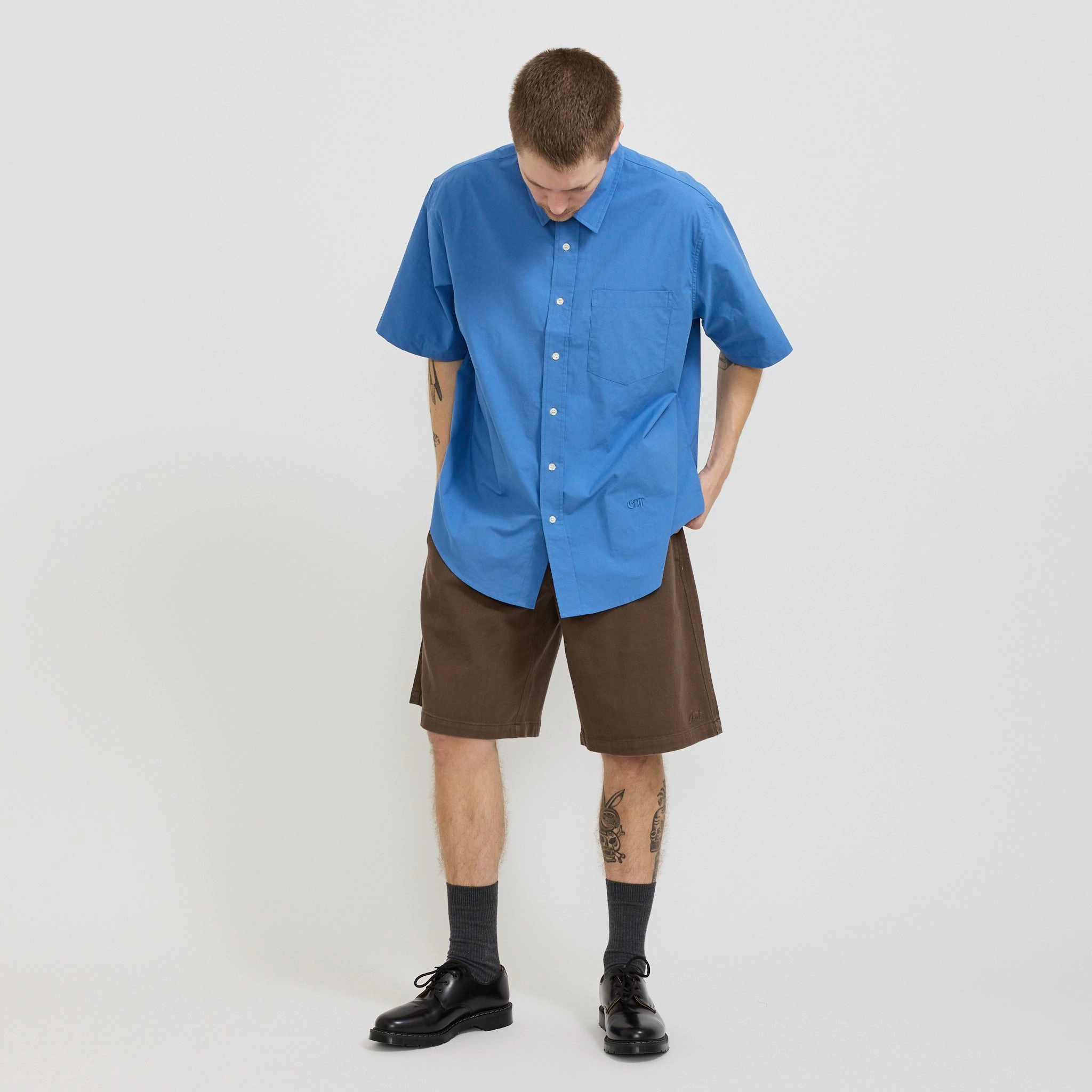 Chock Shorts Brown Roll Up Cuff Design