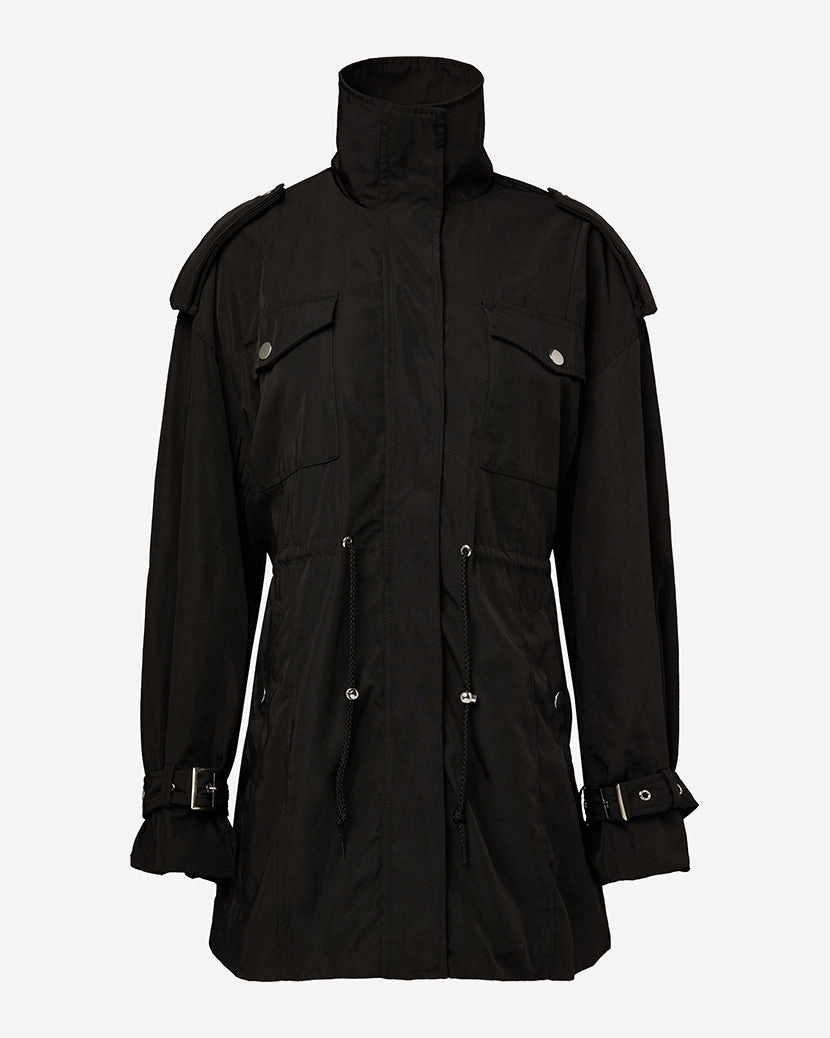 Cinched Waist Anorak Jacket ReinforcedEdging Everyday Urban Style