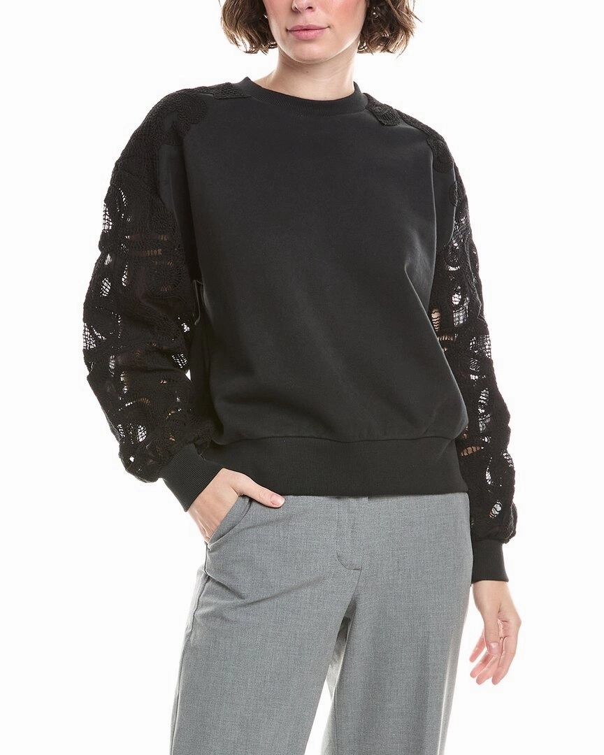 Trendy Winter Cinq  Sept Embroidered Cotton Paisley Brandy Pullover