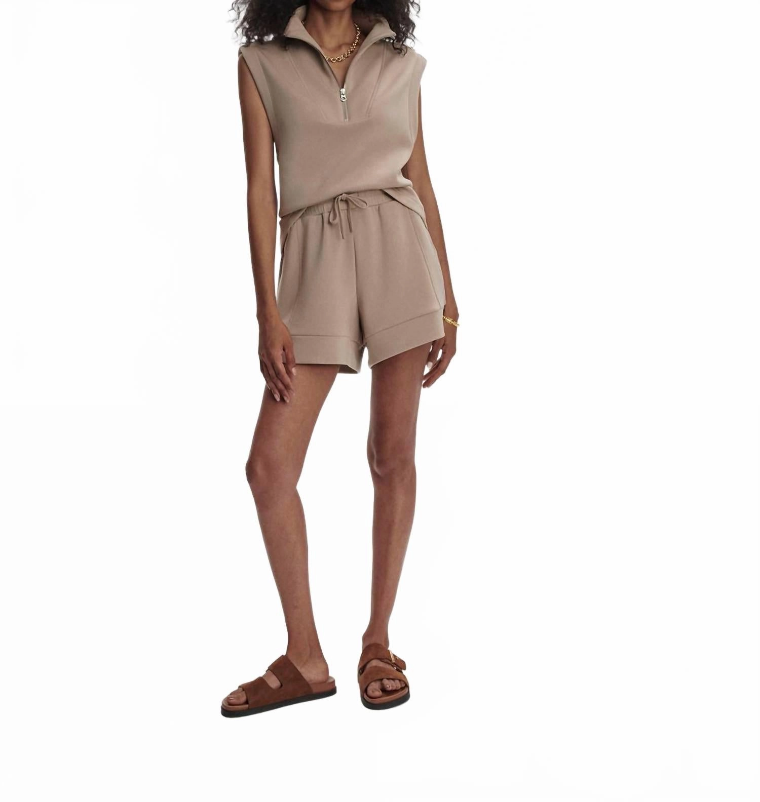 Active Shorts Versatile Style Atrium High Rise Short In Light Taupe