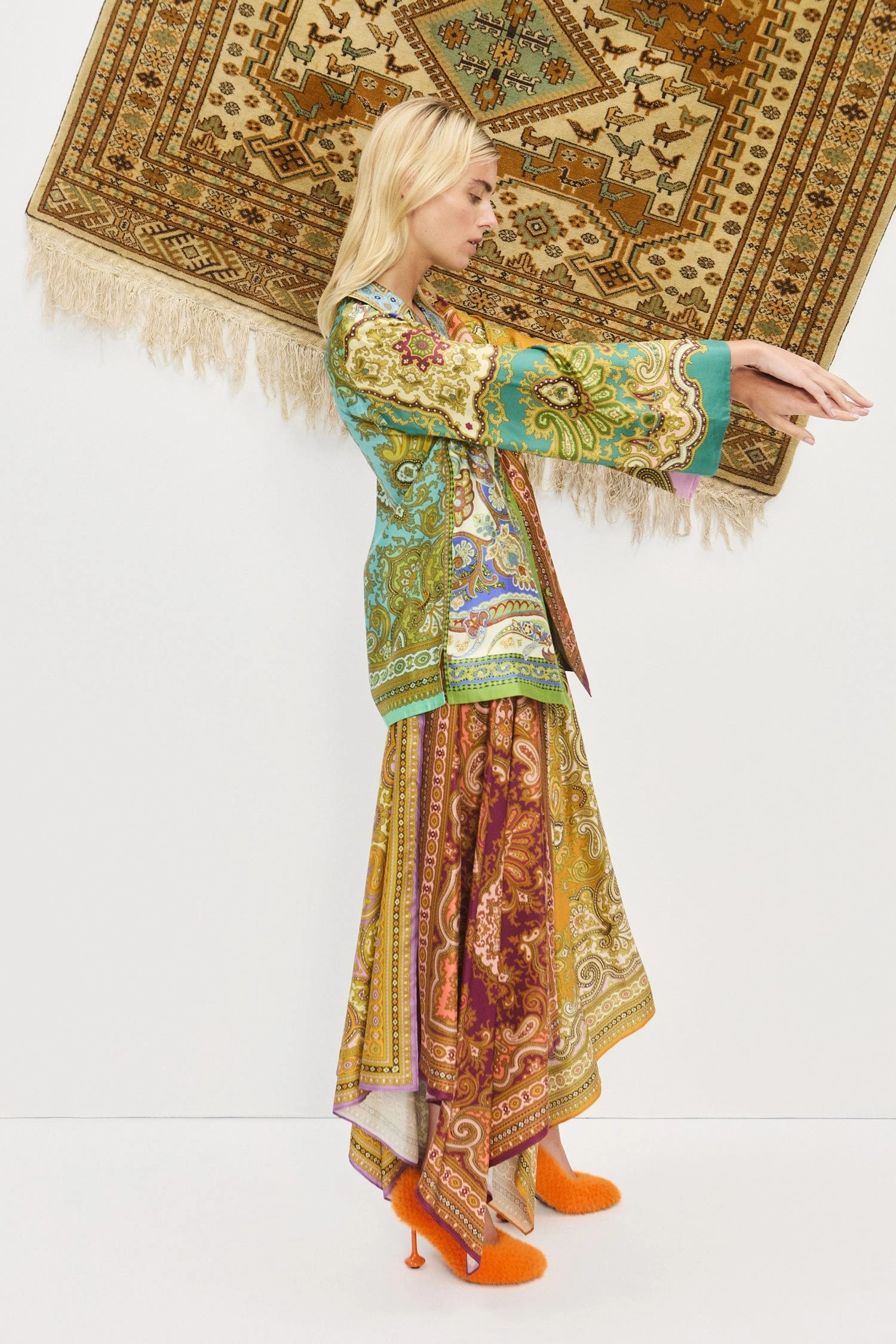 Odor Resistant Technology Clemenza Spliced Silk Shirt