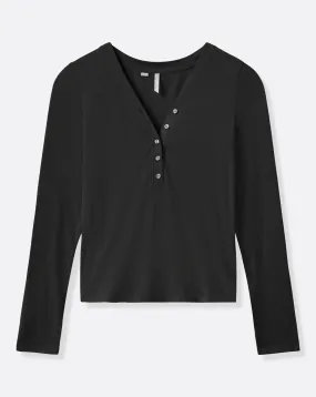 Layered Collar Structure Cloud Jersey Henley