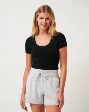 Cloud Rib Short Sleeve Top Stretch Fit