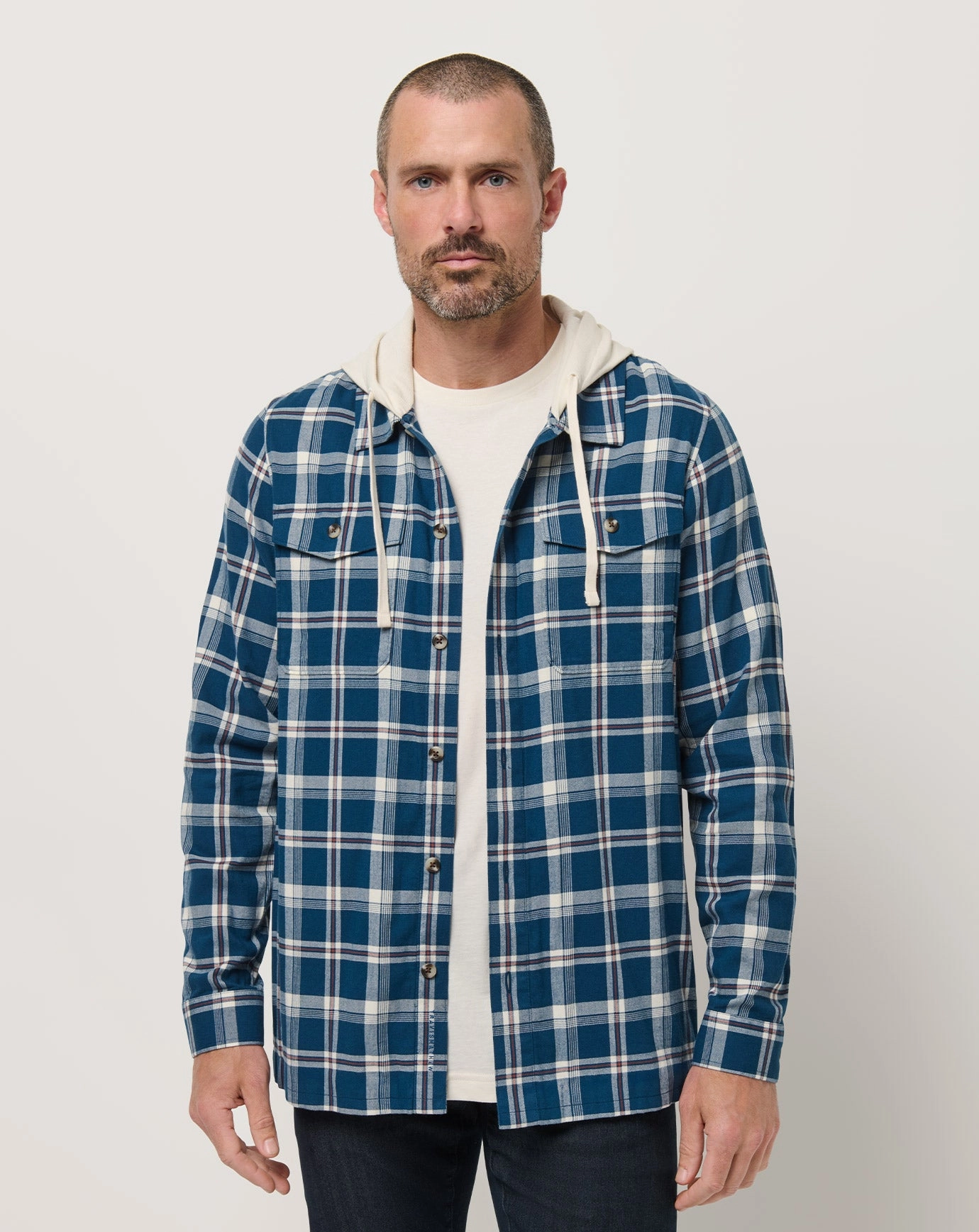 Cloud Flannel Hooded Button-Up Slim Fit Design abrasion resistant coating