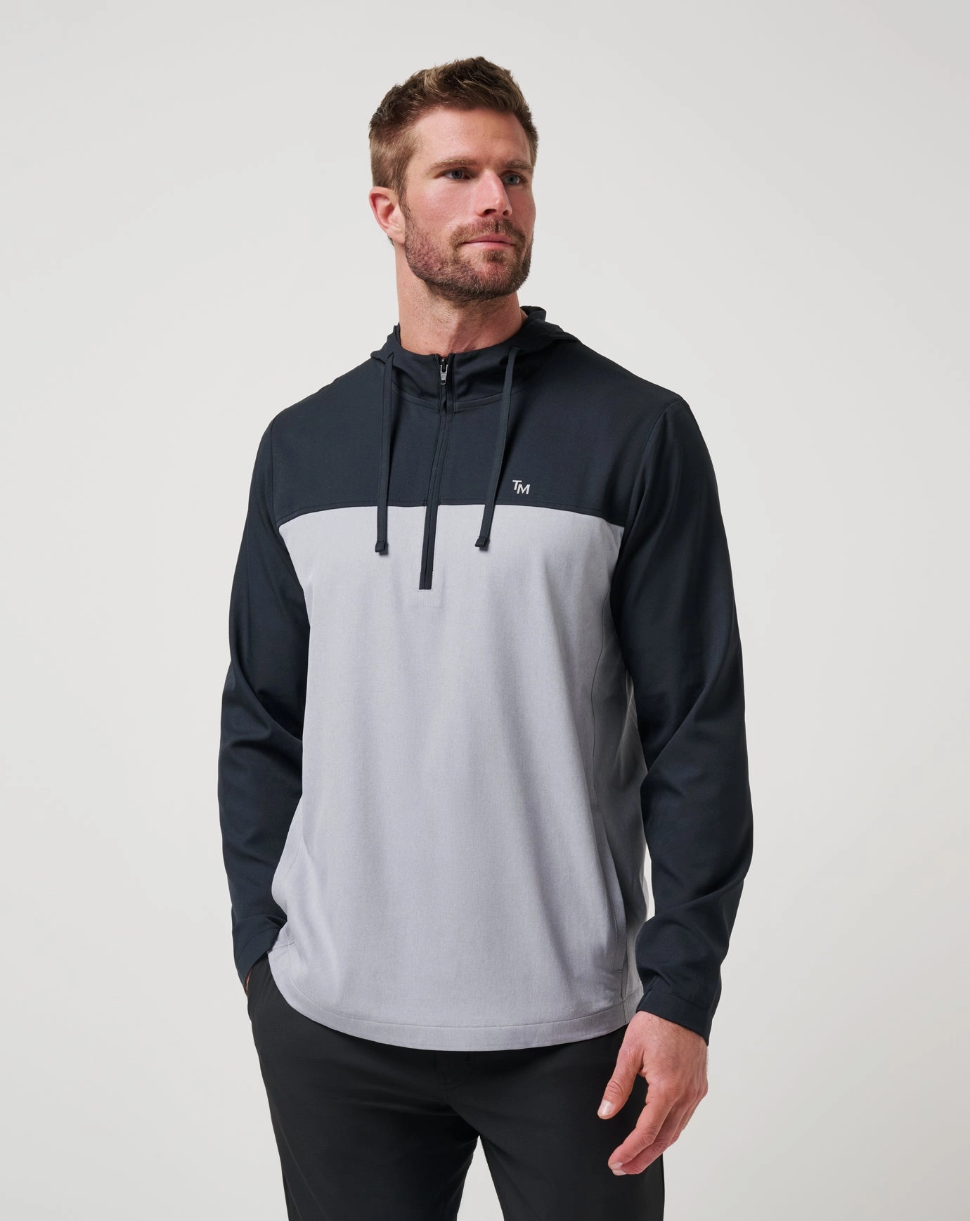 Coin Toss Quarter Zip Hoodie Chunky Yarn Breathable Design Wear