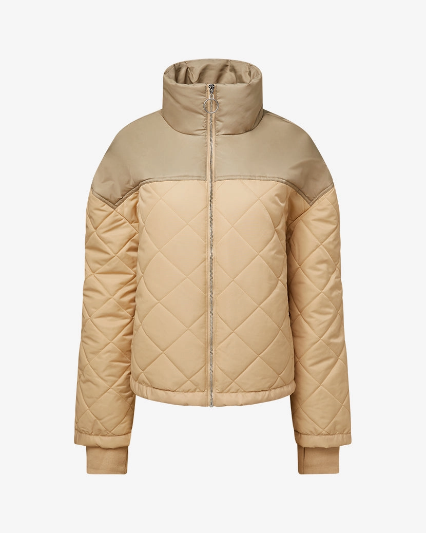 Color Blocked Quilted Puffer Jacket On The Go Layer