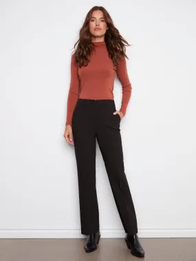 Straight Leg Pants - Black Fit Flex