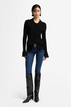 Kimmie Straight B(Air) Eco Park Avenue Jeans - Dark Blue Button Fly Closure