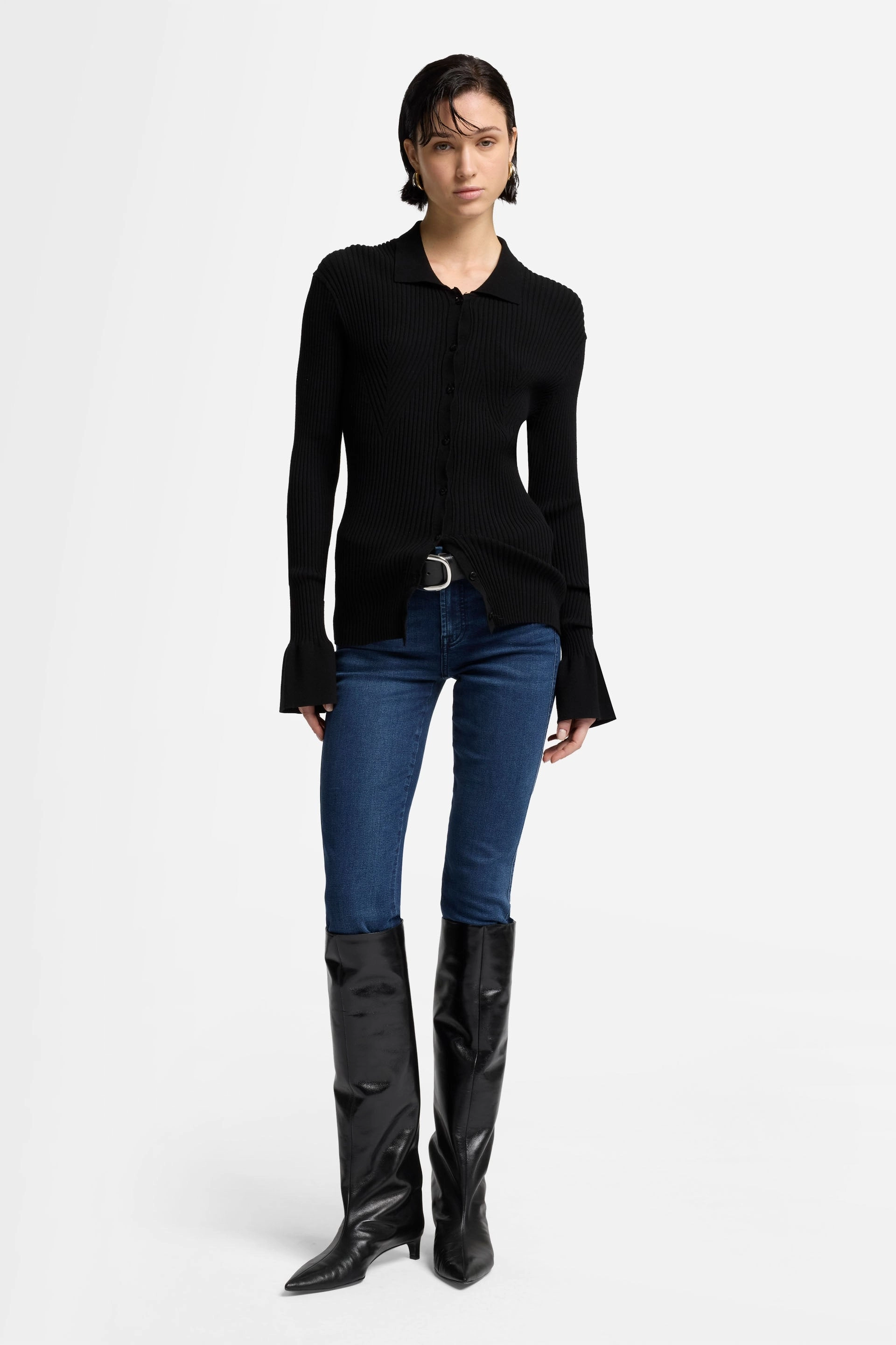 Kimmie Straight B(Air) Eco Park Avenue Jeans - Dark Blue Button Fly Closure