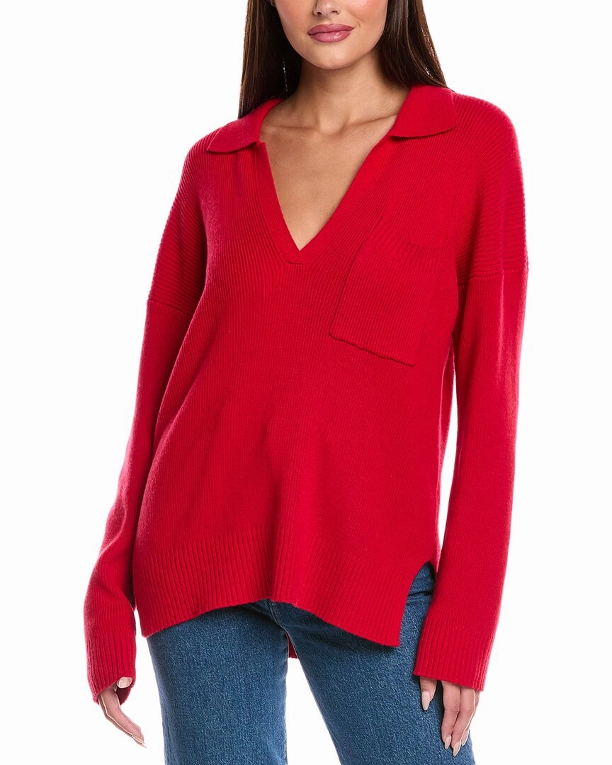 premium fabric Everyday Layer Splendid Kristen Wool & Silk-Blend Polo Sweater