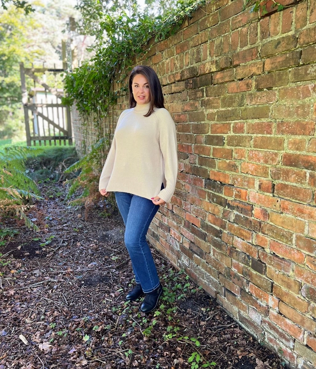 Functional Style Oatmeal Soft Funnel Neck Jumper