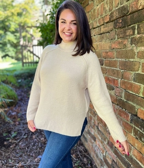 Oatmeal Soft Funnel Neck Jumper Soft comfort layer