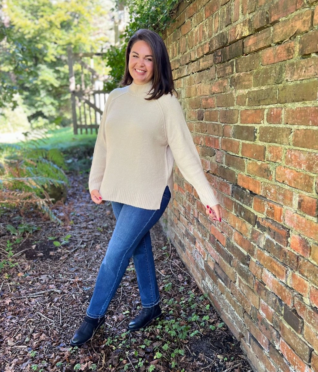 Quick Drying Technology Oatmeal Soft Funnel Neck Jumper