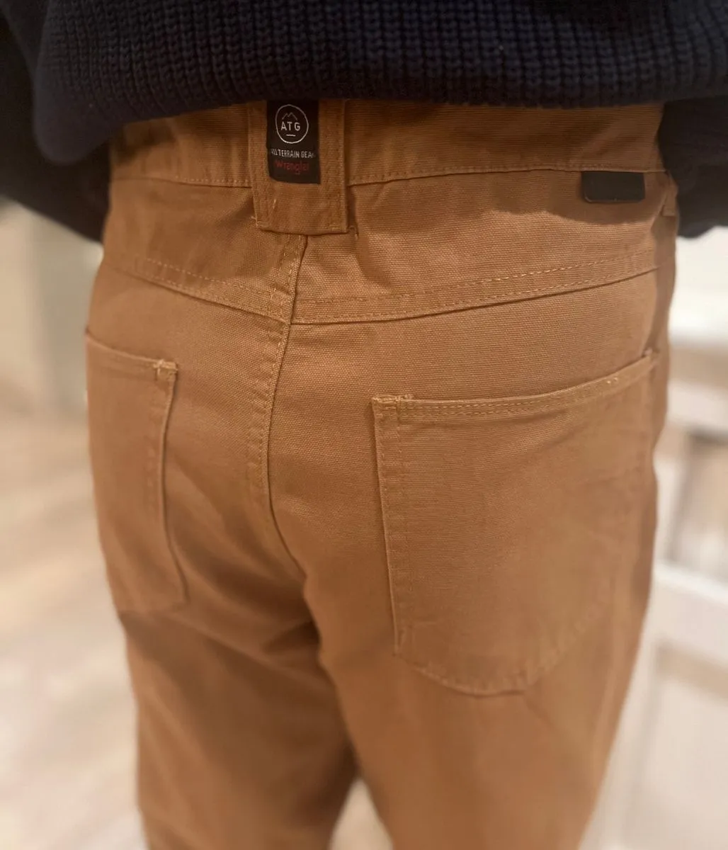 Tall Length Cozy and Relaxed Tobacco Mens Wrangler Jeans