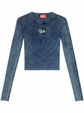 Diesel Women's Sweaters blue Casual Layer Double Layered Collars