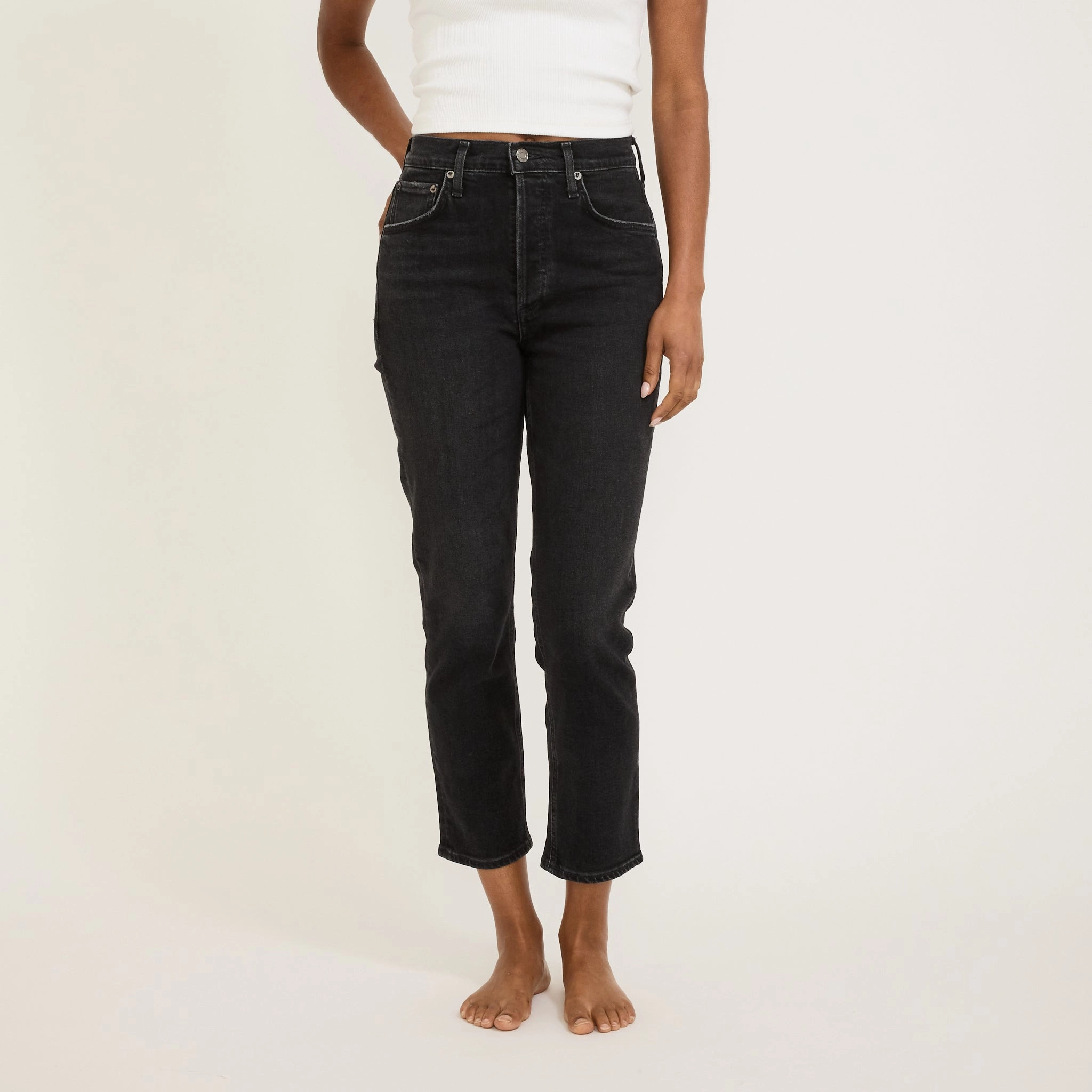 Cool And Simple Riley Crop High Rise Straight Panoramic