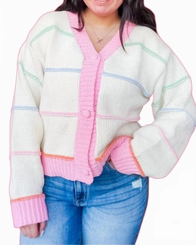All-Day Knitwear Cotton Candy Sweater Cardigan In Multi