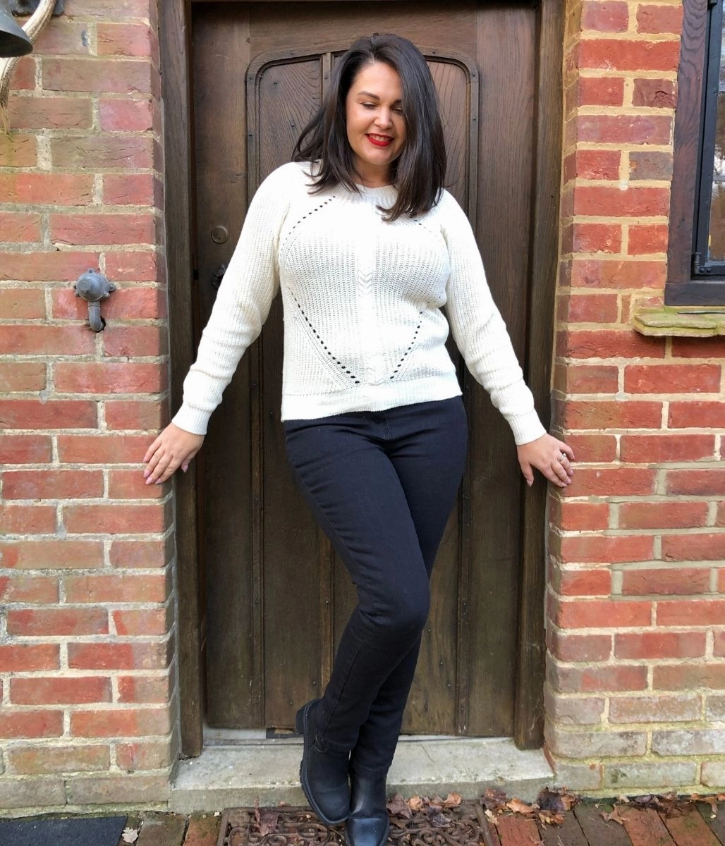 Ivory Diamond Cable Jumper Lightweight Layer