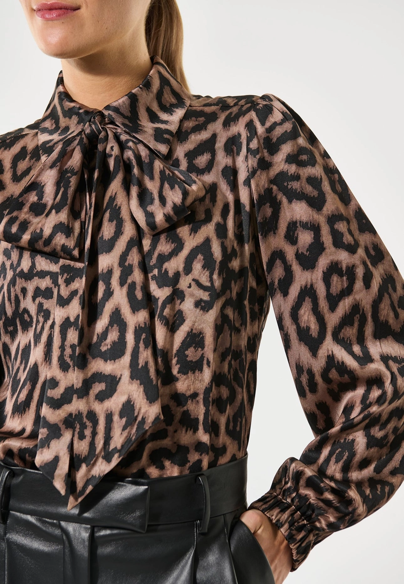 Kikkidea Blouse - Animal Elasticated Hem NonRestrictiveCollar