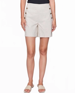 soft fit Snag Free Fabric The Sybil Linen Blend Short In Cream