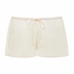 Quick Release Fasteners Cream (Raspberry Stitch) Low-Rise Drawstring Short