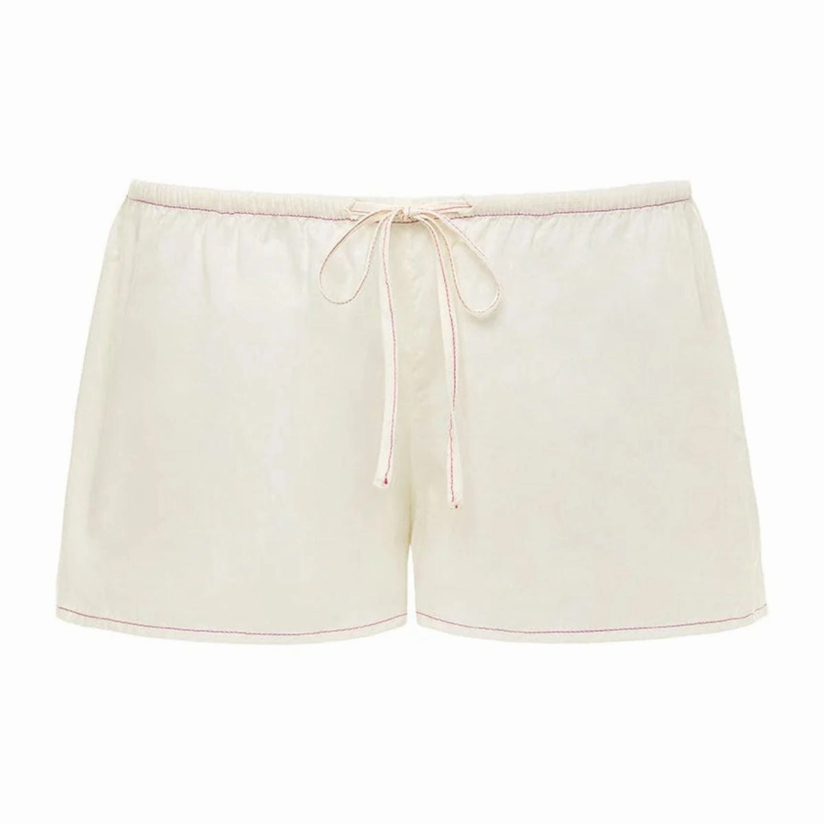 Quick Release Fasteners Cream (Raspberry Stitch) Low-Rise Drawstring Short