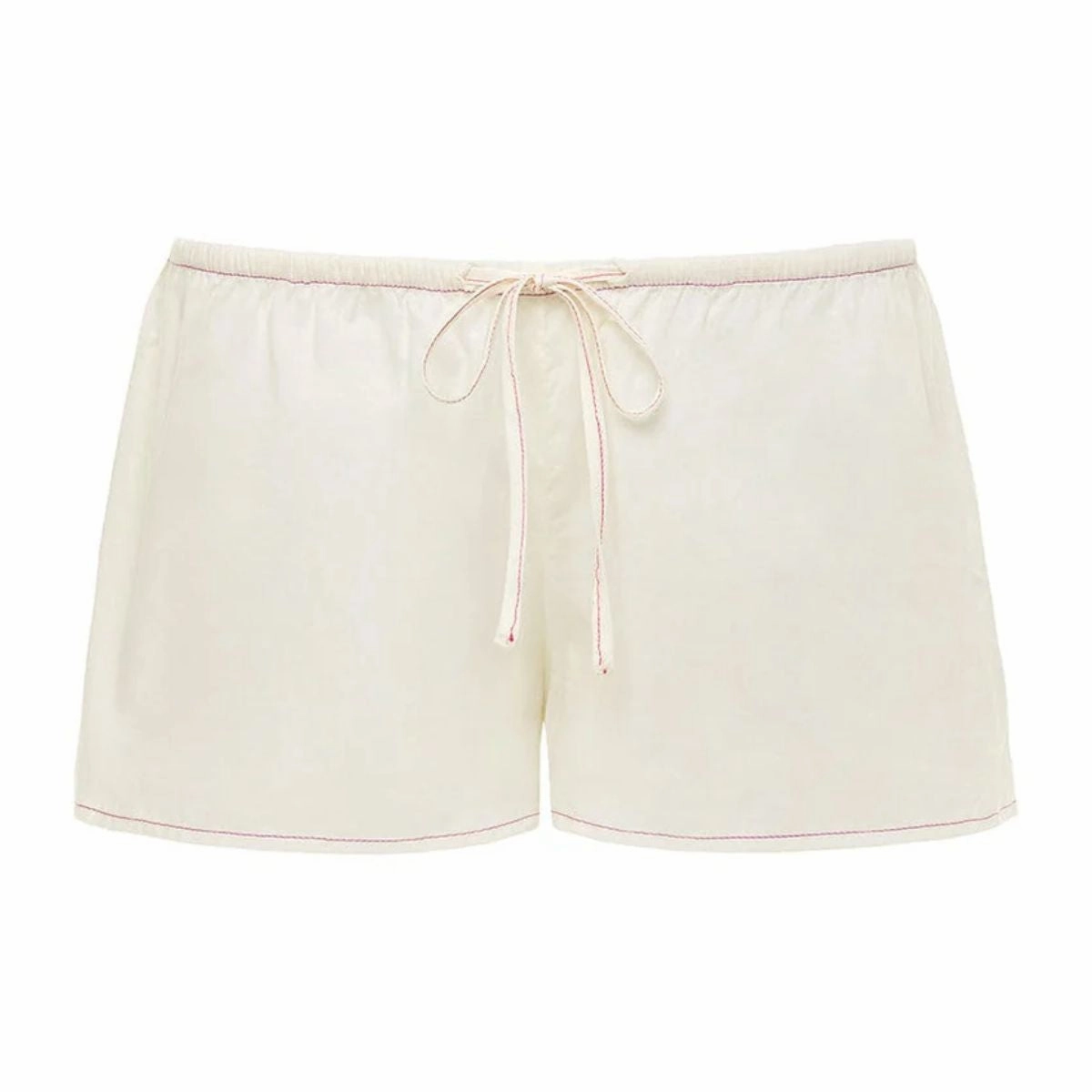 Cream (Raspberry Stitch) Low-Rise Drawstring Short delivery work Durable Quality