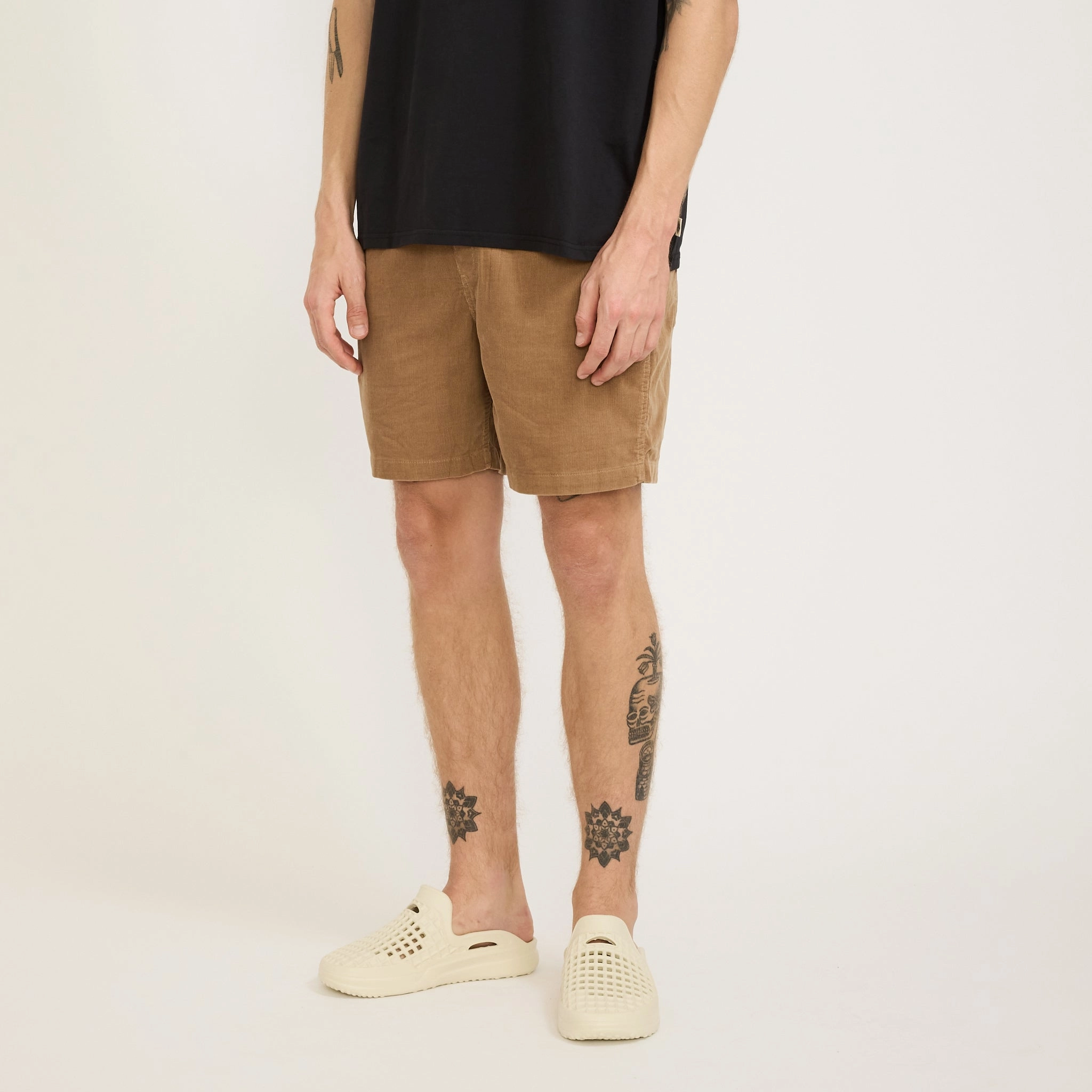 Cord Shorts Dark Tan Easy Match