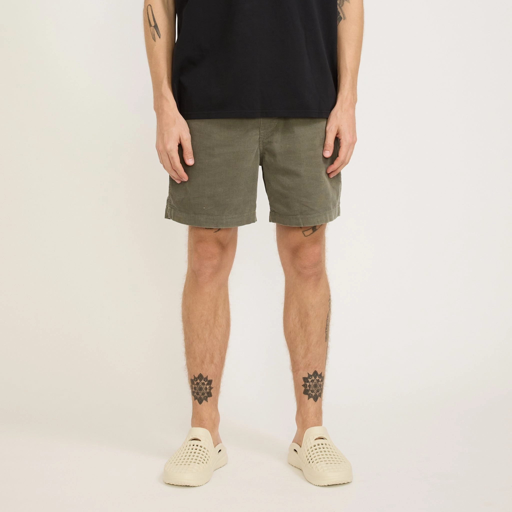 Cord Shorts Grey cyclists Casual Look