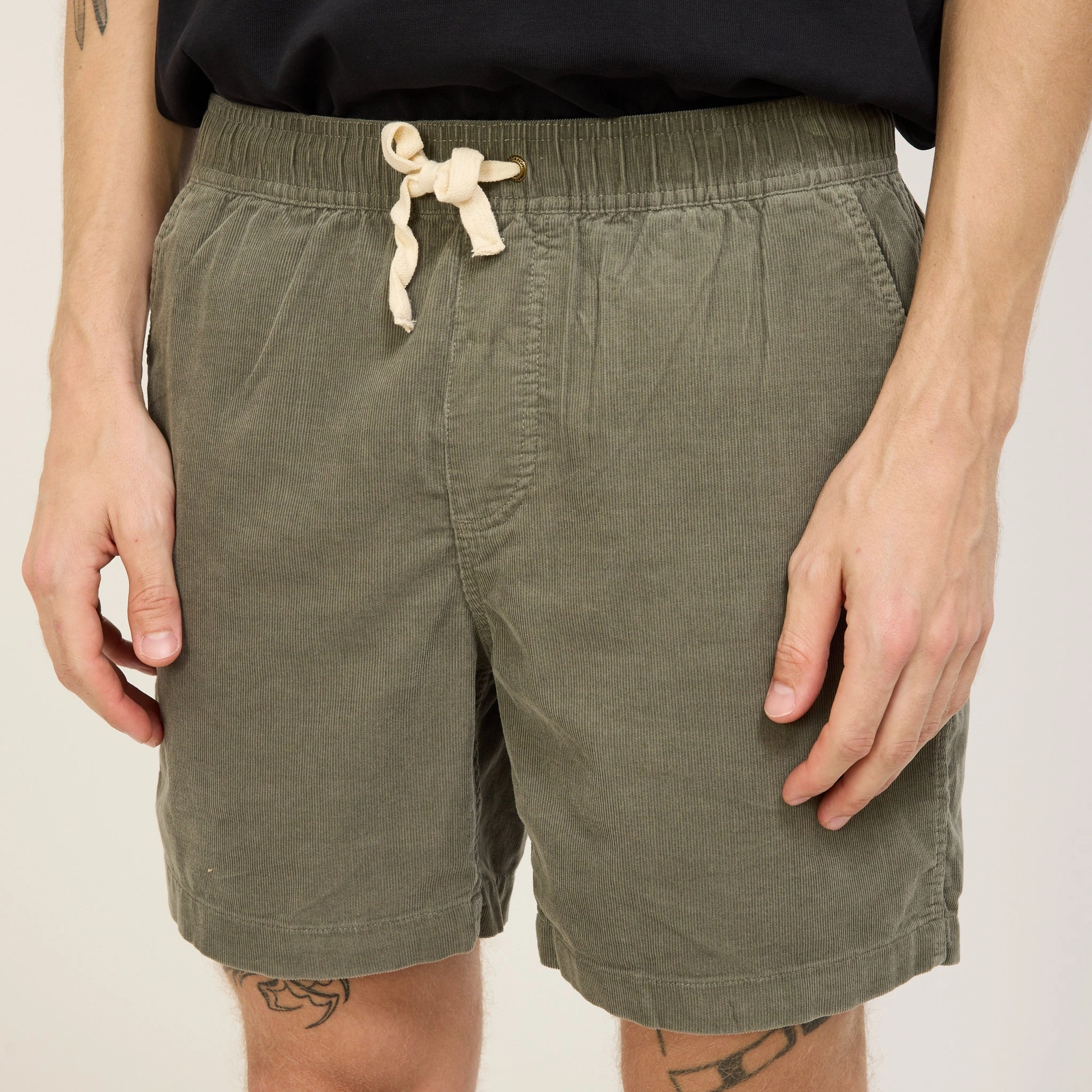 Cord Shorts Grey Classic Fit Airy Touch