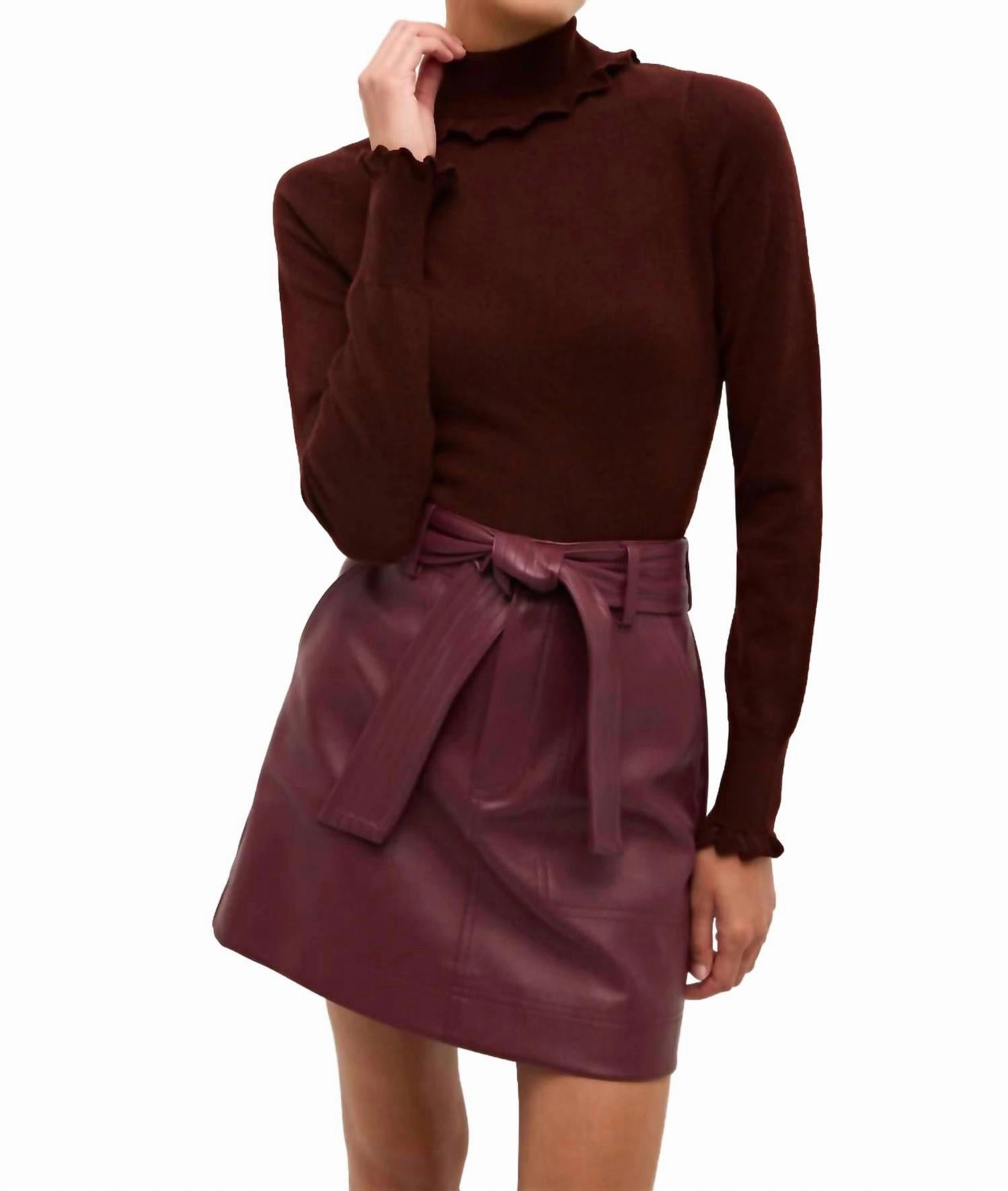 Corgan Turtleneck Sweater In Bordeaux Everyday Comfort Wear Warm and Snuggly