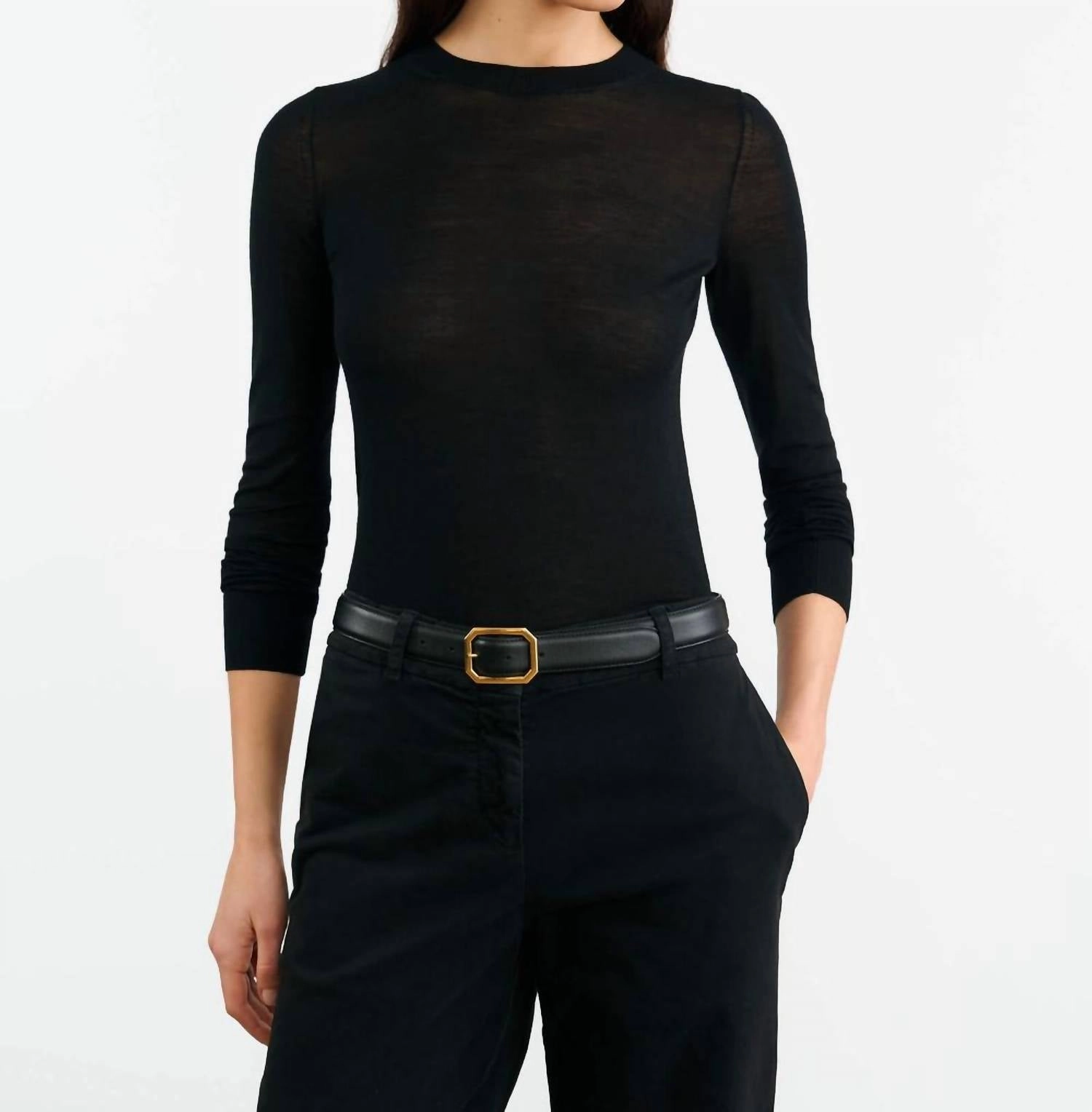 Dixon Crewneck Sweater In Black Functional Layers