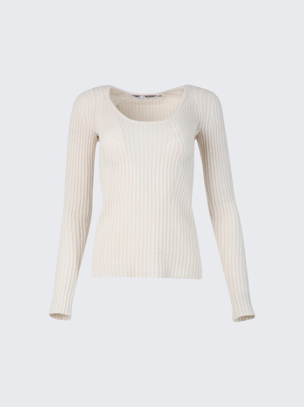 Plaited Rib Scoop Neck Sweater Seasonal Comfort Cozy Knit Style