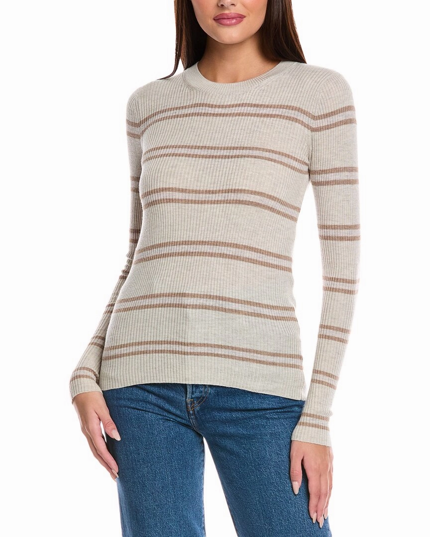 Moisture Wicking Knit Splendid Rib Stripe Cashmere-Blend Sweater
