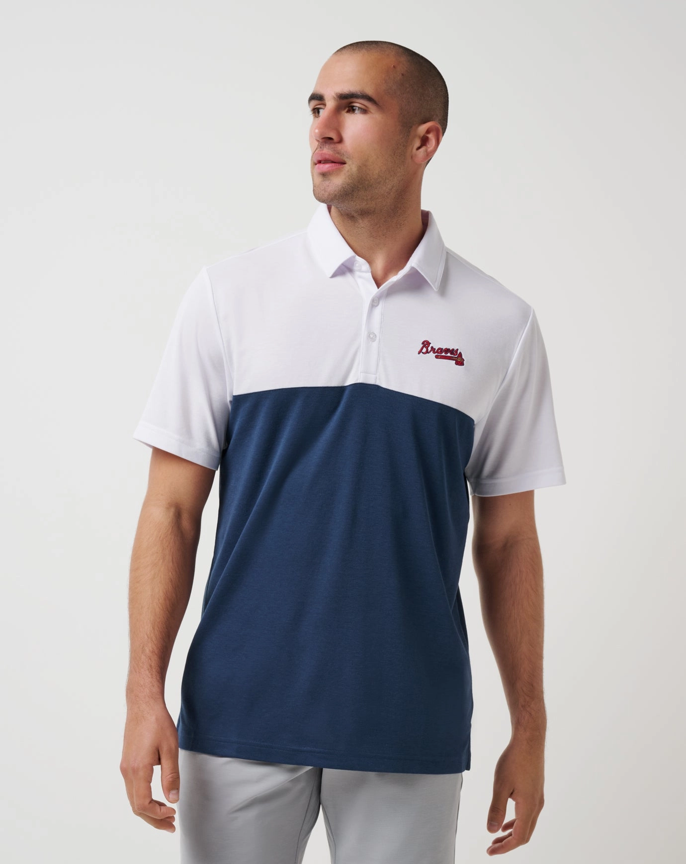 Beach Ready Comfortable Fabric Atlanta Braves Home Run Leader Polo