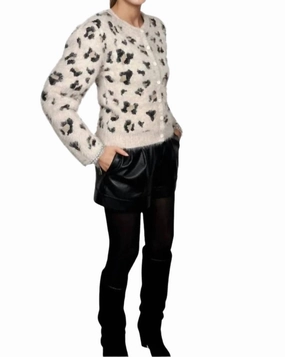 Knit Cardigan With Diamond Appliqu In Unica Comfortable Style