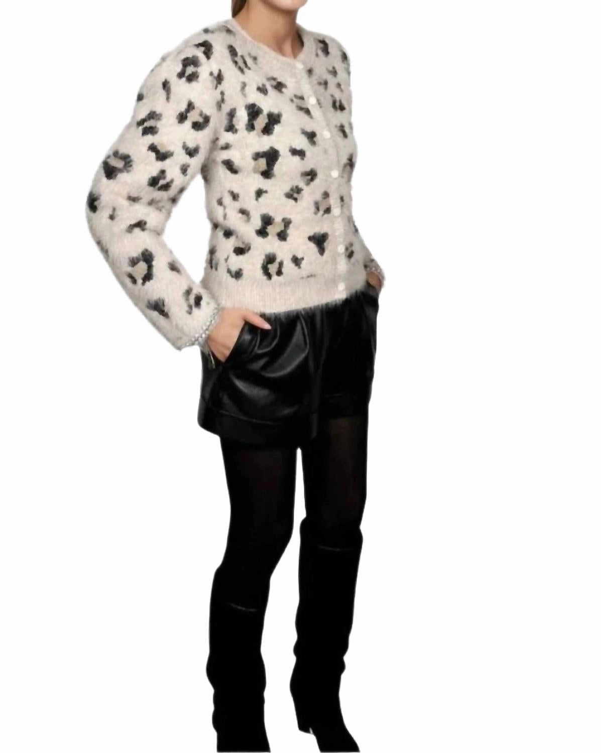 Knit Cardigan With Diamond Appliqu In Unica Winter Must-Have Wear